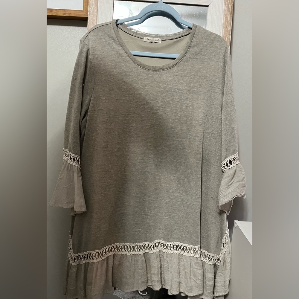 Gray boho top